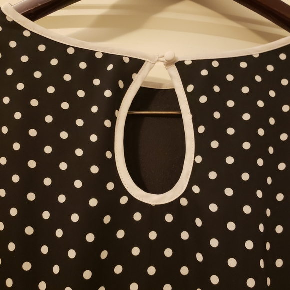 LC Lauren Conrad Black & White Polka Dot Dress - 6 - Picture 7 of 9